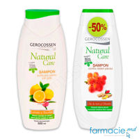 Gerocossen Natural Care Sampon p/u par gras (lamaie,eucalipt) 400 ml + Sampon tratament contra caderii parului(ricin,ghimbir) 400ml (-50%)