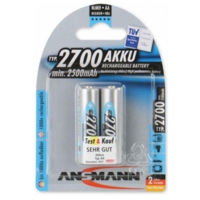 Аккумулятор Ansmann NiMH rechargeable battery Mignon AA / HR6 / 1.2V, 2700mAh, 2 pack