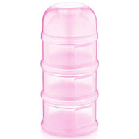 Container alimentare BabyJem 545 Recipient lapte praf cu 3 compartimente Roz