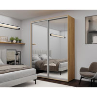 Dulap Nex Home Dulap cu uși glisante, 180x60x220cm, Oglinda, Sonoma