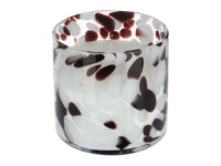 Lumanare in candelabru de sticla "Сilindru" 10X10cm White Brown Dots