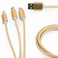 Cable  3-in-1 MicroUSB/Lightning/Type-C - AM, 1.0 m, GOLD, Cablexpert, CC-USB2-AM31-1M-G
