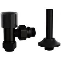 Запорная арматура ASG Plast Угловой радиаторный клапан с соединительной трубой 16x1/2, обратный, черный (50102)