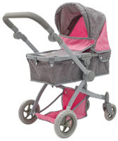 Кукла Baby Mix 56090 Коляска Для Кукол 2в1 Sophie Pink-Grey