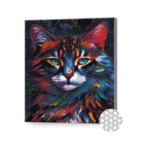 Картина по номерам Art Gallery GB86312 Mozaic cu diamante 30x40cm Motan multicolor