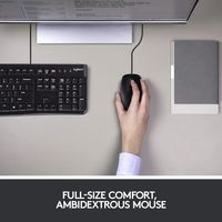 Keyboard & Mouse Logitech MK120, Thin profile, Spill-resistant, Quiet typing, Black, USB