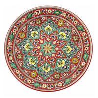 Тарелка Rishtan Ceramic Lyagan Kora Kalam 42cm, pictata manual, ceramica