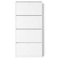 Полка для обуви Fabrik Home Тумба для обуви 4 дверцы / 600 белый ясень