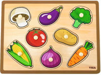 Головоломка Viga 44578 Puzzle din lemn cu buton Legume 8 elem.