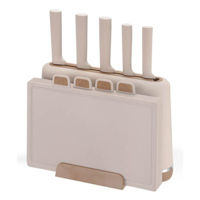 Набор ножей Maestro MR-1412, set de cutite 5ob.+set tocatoare 4ob., Beige