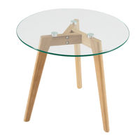 купить Круглый стол с деревянными ножками и поверхностью bp стекла в Кишинёве