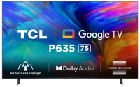 Телевизор 75" LED SMART TV TCL 75P635, 3840x2160 4K UHD, Android TV, Black
