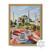 Картина по номерам Art Gallery QB205235 Mozaic cu diamante patrate 40x50cm Cafea turceasca
