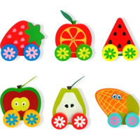Игрушка miscellaneous (7027) „Машинка с фруктами" деревянная 232-152