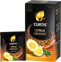 Чай черный в пакетиках CURTIS "Citrus Groove" 25 пакетиков, c лимоном, цитроном и мятой, мелколистовой