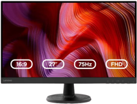 27" Monitor Lenovo D27-40, VA 1920x1080 FHD, Black