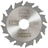 Диск отрезной DeWalt DT1306-QZ Дисковые резцы из высокопрочной стали 102 мм, толщина 3,9 мм, внутреннее отверстие 22 мм, 12 зубьев