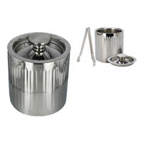 Аксессуар для кухни Excellent Houseware 56567 Galeata de racire a bauturilor, D15x18.5cm, Hamered Lines, cu cleste, inox