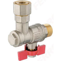 Запорная арматура Ferro Шаровой кран угловой с полуголландской резьбой и фильтром 1/2" MF KFMF1SGK