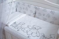 Постельный комплект Eco Line New E-025 6 ел Teddy white/grey, код 42987