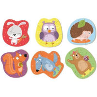 Головоломка Dodo 300195 Puzzle 6în1: Animale de pădure