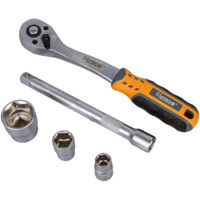 Set de unelte de mână Hoteche 201801 Набор торцевых головок 10шт + трещетка 3/8"