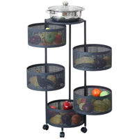 Etajeră miscellaneous RM25 Organizer pe rotile 31x31xH90cm, metal, negru