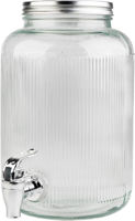 Контейнер для хранения пищи Excellent Houseware 38635 Borcan băuturi Dungi, 4.0L, D16x25cm, din sticla cu robinet