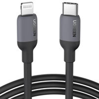 Кабель для моб. устройства Ugreen 20304 US387, Type-C to Lightning MFI, 3A, 1M, Silicone, Black