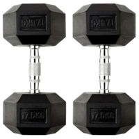 Гантель LivePro LP8005/17.5/BK Hex Rubber Dumbbell 17.5KGx2