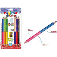 Set de creație Promstore 53217 Set creioane colorate 6buc Carioca BiColor Maxi +ascutitoare, 12culori