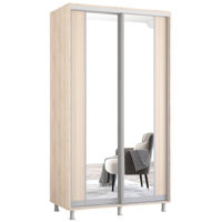 Dulap Mobildor-Lux Aron-S uși glisante din PAL cu oglindă vertical (120x60x210H cm) Sonoma