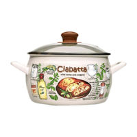 Кастрюля Metalac 51721 эмалированная Ciabatta 24cm, 7.9l, крышка стекло