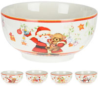 Салатница Promstore 36758 Salatiera 14cm, 600ml, Personaje de Crăciun, porțelan (în asort.)