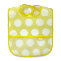 Bavețică BabyJem 840 Baveta cu 2 fete si buzunar Galbena, 24x35 cm