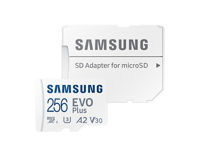 256GB MicroSD (Class 10) UHS-I (U3) +SD adapter, Samsung EVO Plus "MB-MC256KA" (R:130MB/s)