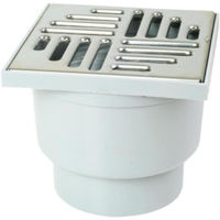 Trap de duș Uniplast Sifon de pardoseala PP D.50 vertical (150x150x100mm) grila inox 2157ZMM Maxpol, gri