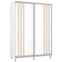 Dulap Mobildor-Lux Aron uși glisante din PAL сu lamele (170x60x240H cm) Alb brilliant