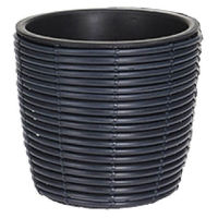 Ghiveci pentru flori Promstore 50618.3 Ghiveci pentru flori Cercuri D25cm, H23cm, negru