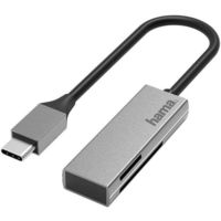 Кардридер Hama 200131 USB Card Reader, USB-C, USB 3.0, SD/microSD, alu