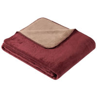 Домашний текстиль Ibena 2340/490 Uni Decke Double Face Dublin Burgundy/light brown