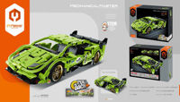 5810, iM.Master Bricks: Pull Back Green Racer. 457 pcs