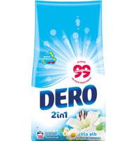 Dero Automat 2in1  Iris Alb si Flori de Romanita 10kg (100 spalari)