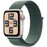 Ceas inteligent Apple Watch SE 2024 GPS 40mm Starlight Aluminium Case with Lake Green Sport Loop MXEH3