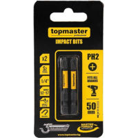 Набор головок, бит, насадок Topmaster 338731 биты ударные 50мм PH2, 2 шт.