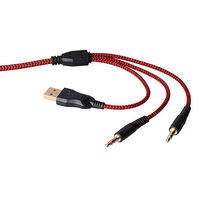 Gaming Headset Qumo Avalon, 50mm drivers, 20-20khz, 32 Ohm, 100db, 7 color backlight, 2x3.5mm+USB