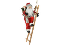 Дед Мороз на лестнице с коричневым мешком 65cm