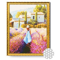 Tablou pe numere Art Gallery GA82476 Mozaic cu diamante 40x50cm Fata in campul de levantica