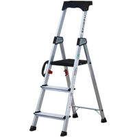 Лестница Cagsan HA102 Стремянка с площадкой и опорой, 3 ст, H=1.33m, макс.нагрузка150kg