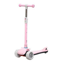 Самокат New World BAQ-2523 Trotineta cu roti luminoase roz, 61626